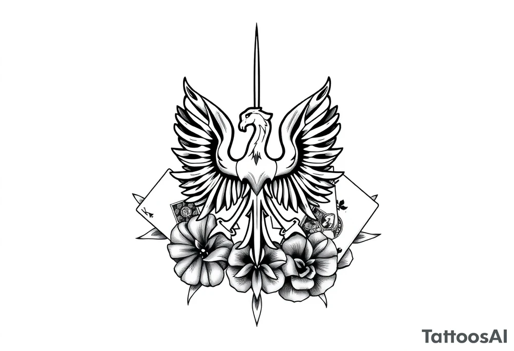 Poland symbol and poker cards Add casino money to it. tattoo idea