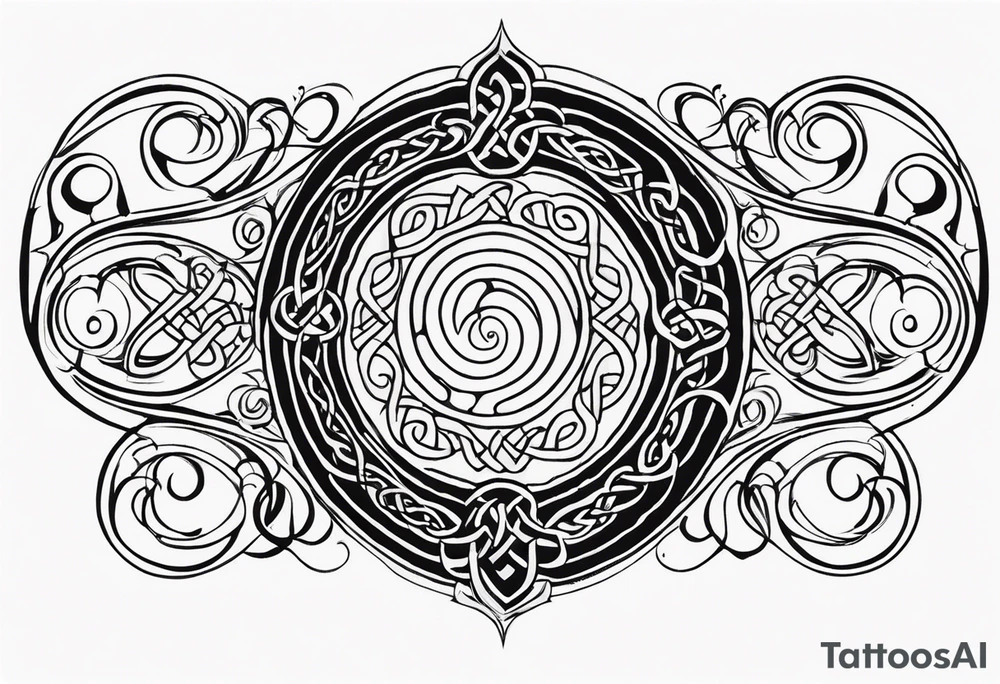 Celtic style bass clef tattoo idea