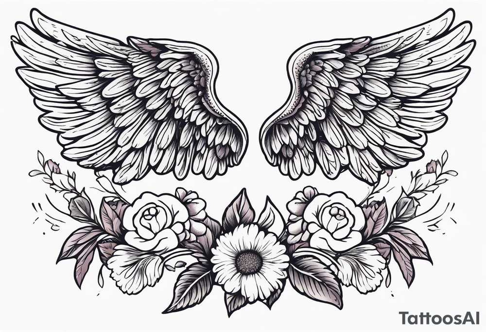 angel wings
old school vintage simple traditional design surrounded by vintage flowers


bold color simple tattoo idea