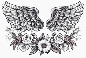angel wings
old school vintage simple traditional design surrounded by vintage flowers


bold color simple tattoo idea
