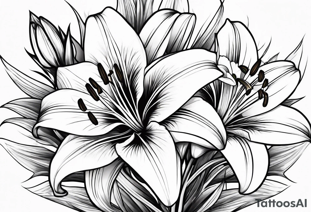 Lily flowers tattoo idea