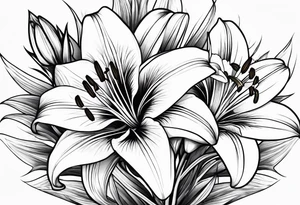 Lily flowers tattoo idea