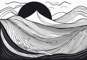 background wind or water with curved lines but spaced out tattoo idea