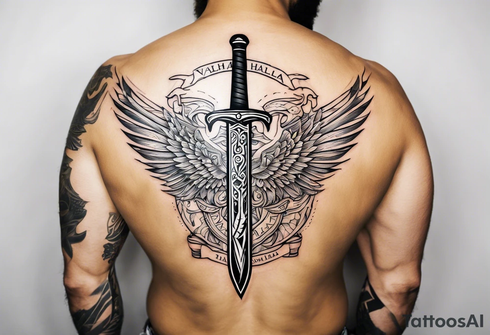 Valhalla sword tattoo idea