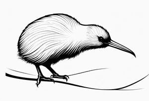 Kiwi bird from New Zealand. Doing something cool tattoo idea