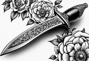 Dagger, with flower tattoo idea