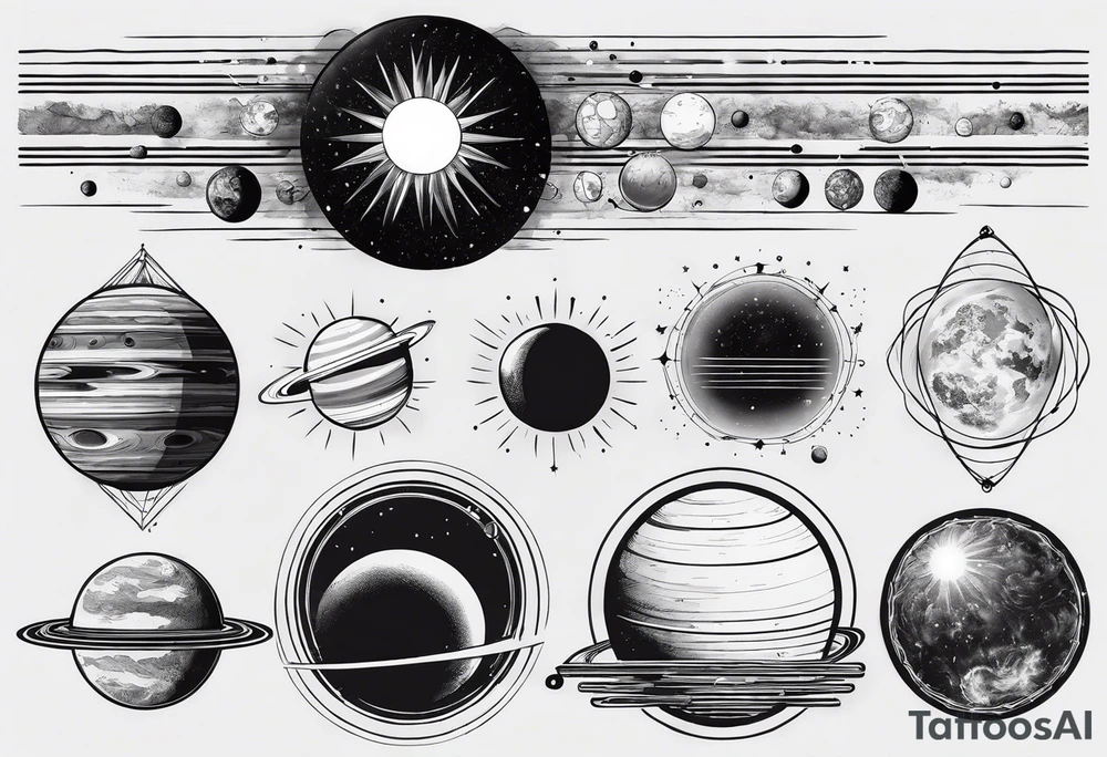 solar system spine tattoo idea