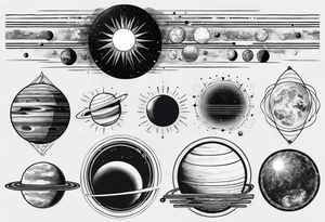 solar system spine tattoo idea