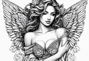 Angel in dessous tattoo idea