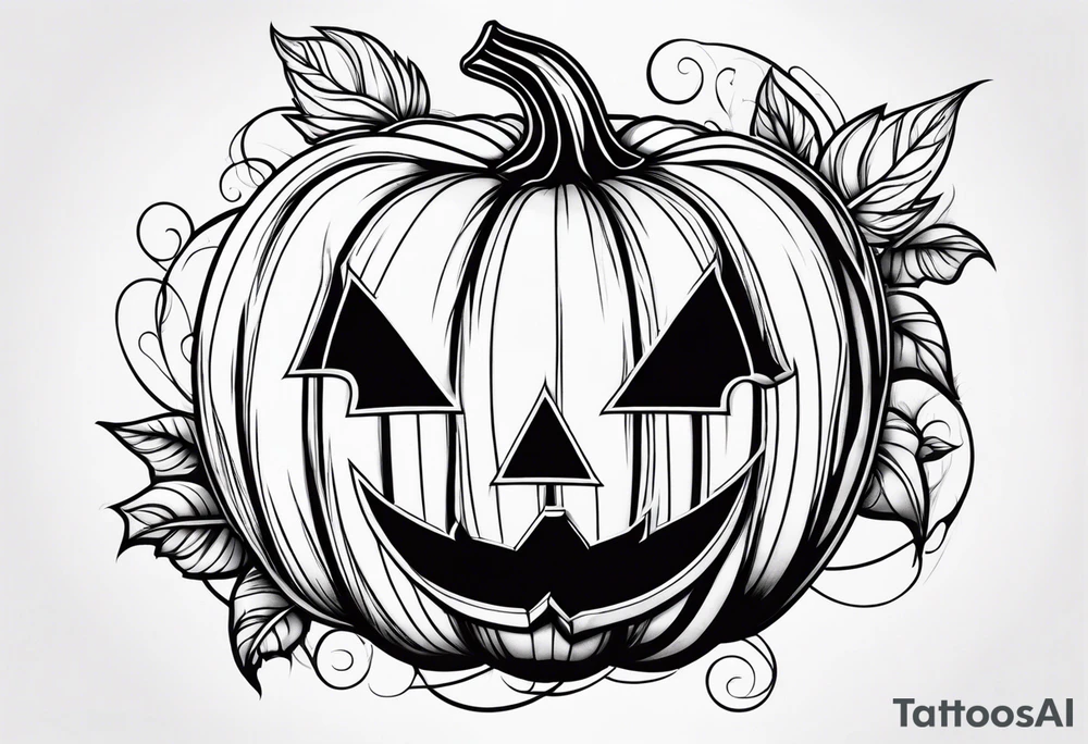 Pumpkin with vines tattoo idea