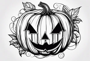 Pumpkin with vines tattoo idea