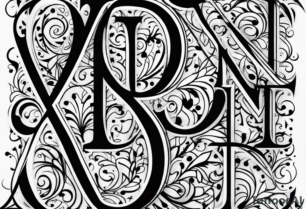 Overlapping Letters - ACCGH; simple tattoo idea