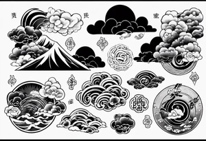 Gojo with japanese cloud tattoo idea