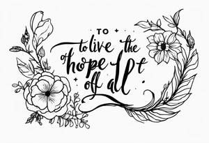 Lyrics ‘to live for the hope of it all’ 
Capricorn 
Small, dainty tattoo idea