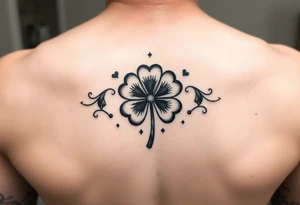 Small tattoo relating to gambling to cover up an existing tattoo which is probably the size of a thumb nail. 4 leaf clover? 1 leaf clover? Blackjack? Roulette? tattoo idea