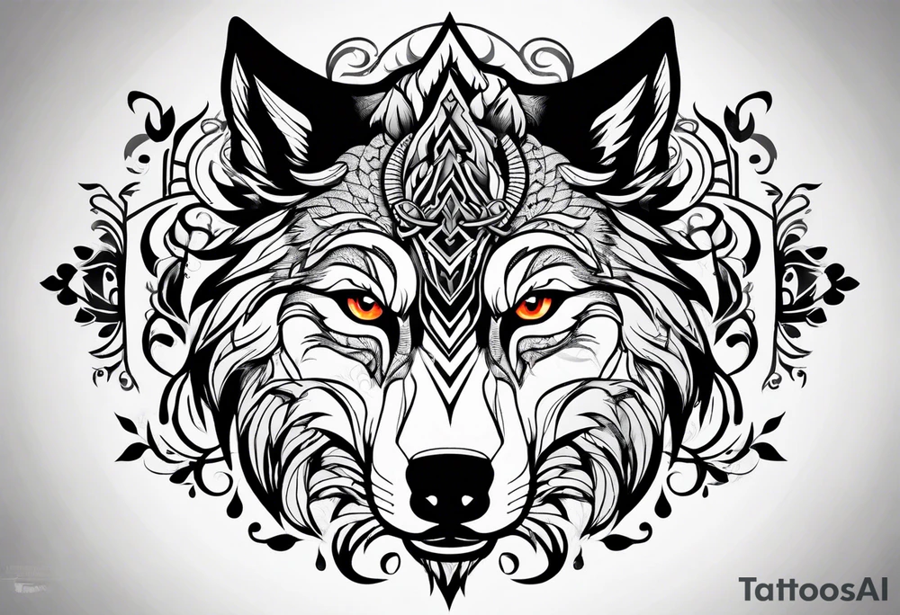 Wolf head tattoo idea