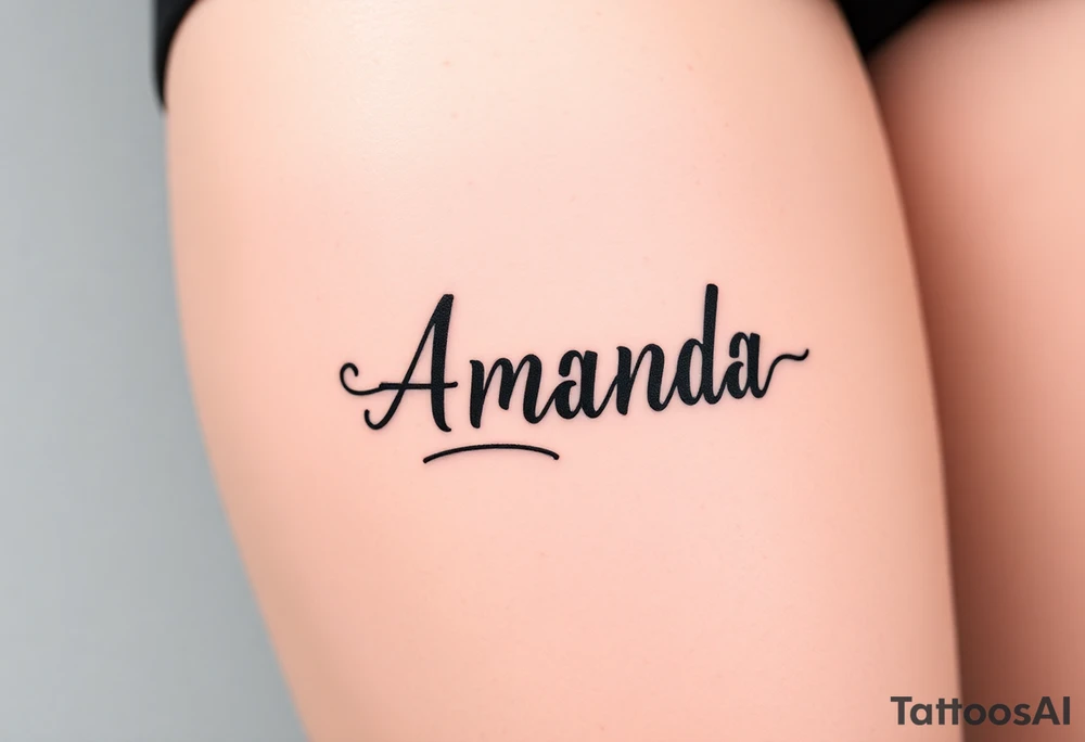 Name Amanda with Harry Potter theme tattoo idea