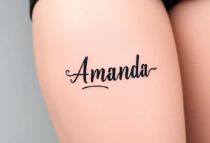 Name Amanda with Harry Potter theme tattoo idea