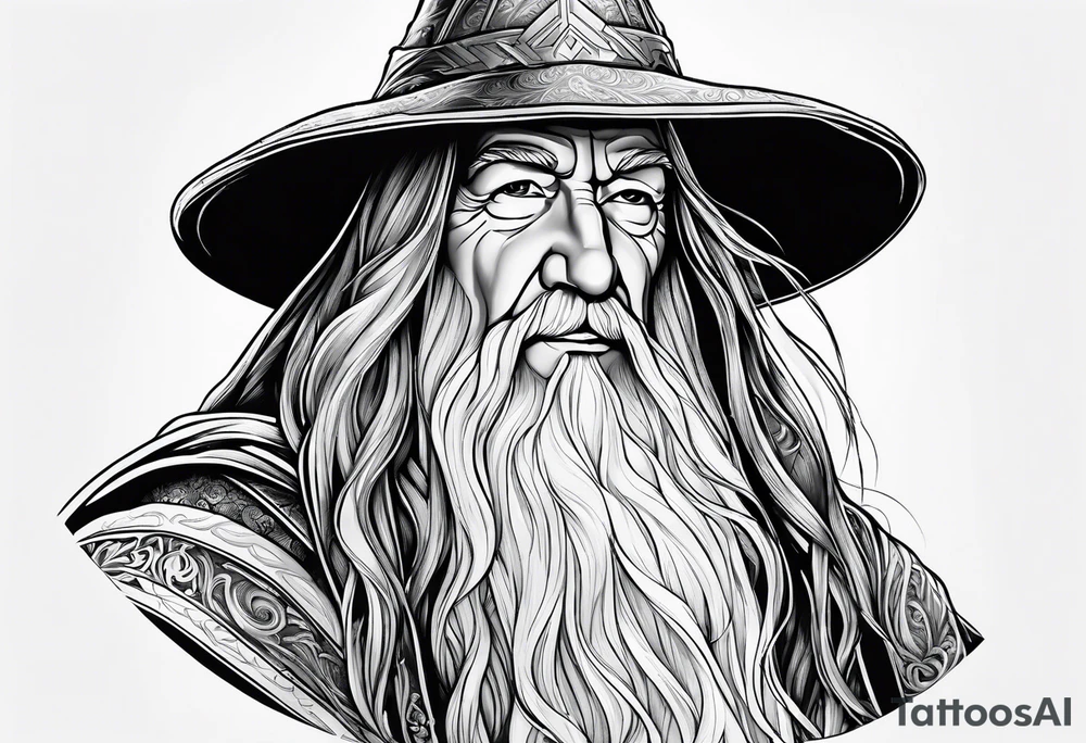 Gandalf with Santiago cross tattoo idea