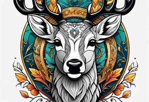 tattoo depicting a deer with a bird's beak. tattoo idea