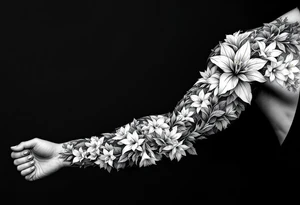 narcissus flowers, holly and jonquil flowers tattoo idea