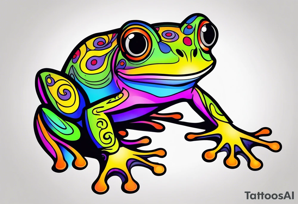 a psychedelic frog tattoo idea