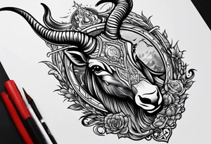 capricorn with a shotgun tattoo idea