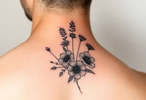 Watercolor wildflowers tattoo idea
