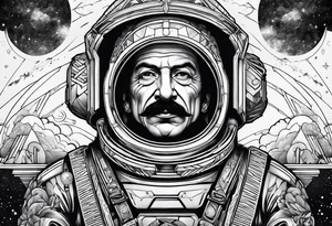 spartan, outer space, einstein, sleeve tattoo idea