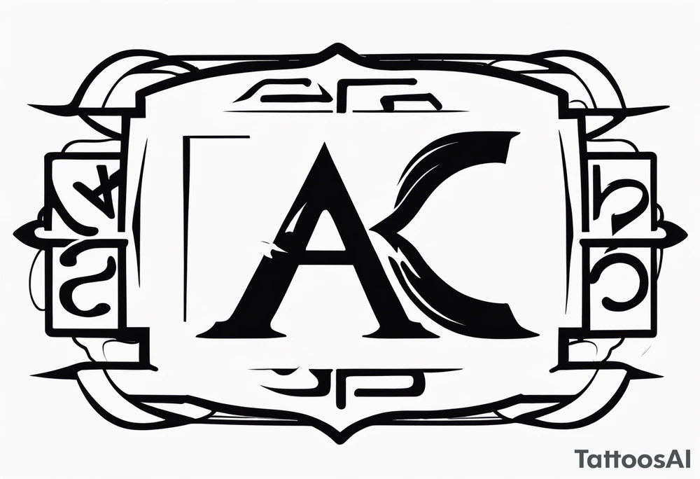 A naruto headband with the letters AR in the middle tattoo idea