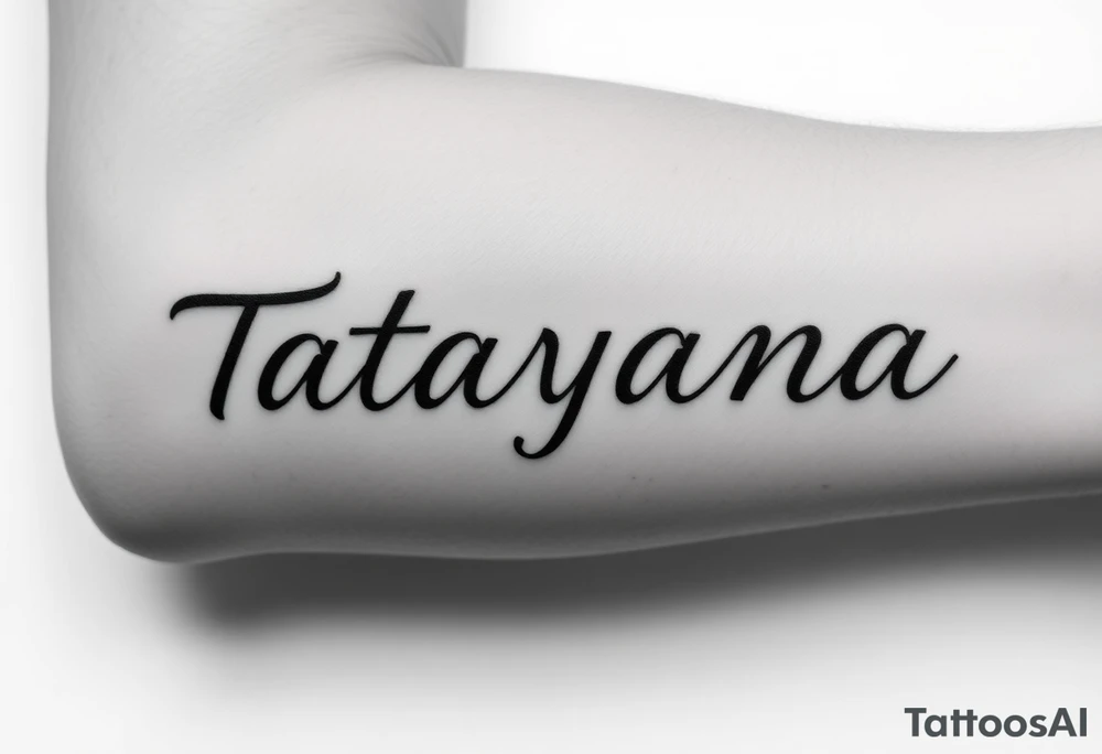 tattoo on forearm, using the name “Tatayana” For a father that lost his daughter tattoo idea