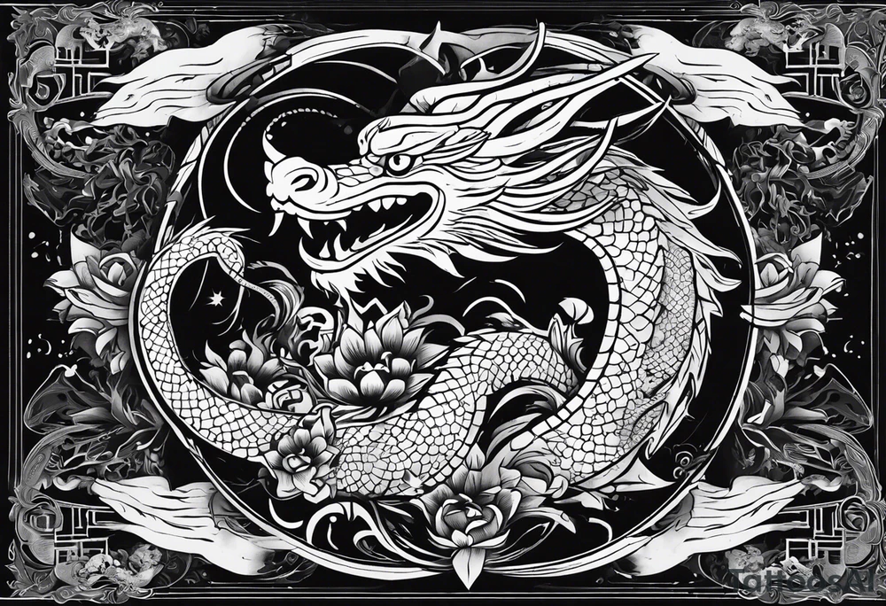 combine this into prompt for AI tatoo generator - power of birth date: which is 18 of April, 1988 year of dragon. it should demonstrate сonfidence and determination, spiritual strength and growth tattoo idea