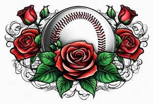 Baseball, roses tattoo idea