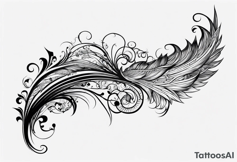 long flowing
fan tail tattoo idea