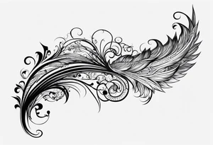 long flowing
fan tail tattoo idea