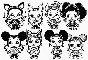 SMALL CHILDREN, OF DIFFERENT RACES, 8 EARS OLD, IN A GROUP OF 5 tattoo idea