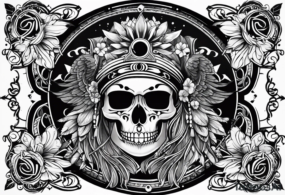 black kali, goddess pirate, pachamama, valkrye, warrior, skull, lotus azul, wing, eagle, zenza resonance, stars tattoo idea