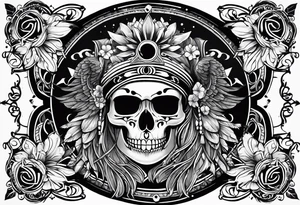black kali, goddess pirate, pachamama, valkrye, warrior, skull, lotus azul, wing, eagle, zenza resonance, stars tattoo idea