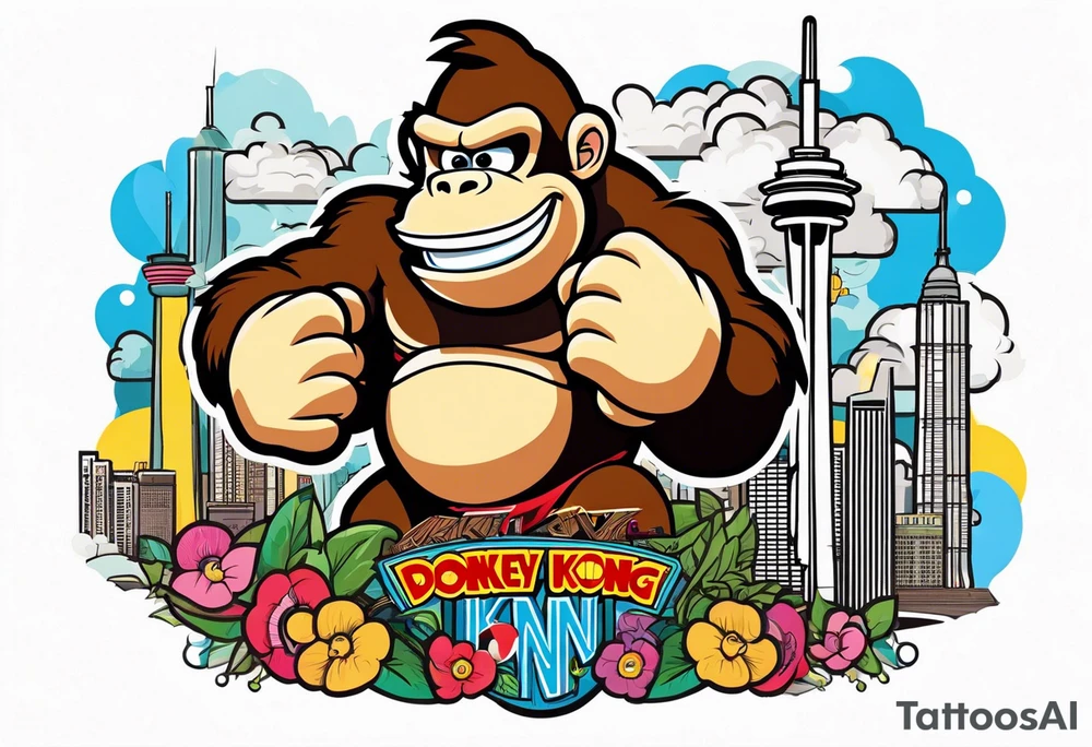 Donkey Kong in CN tower tattoo idea