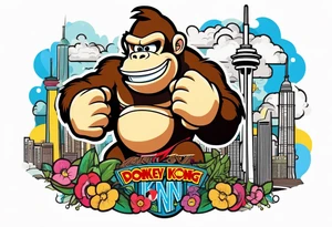 Donkey Kong in CN tower tattoo idea