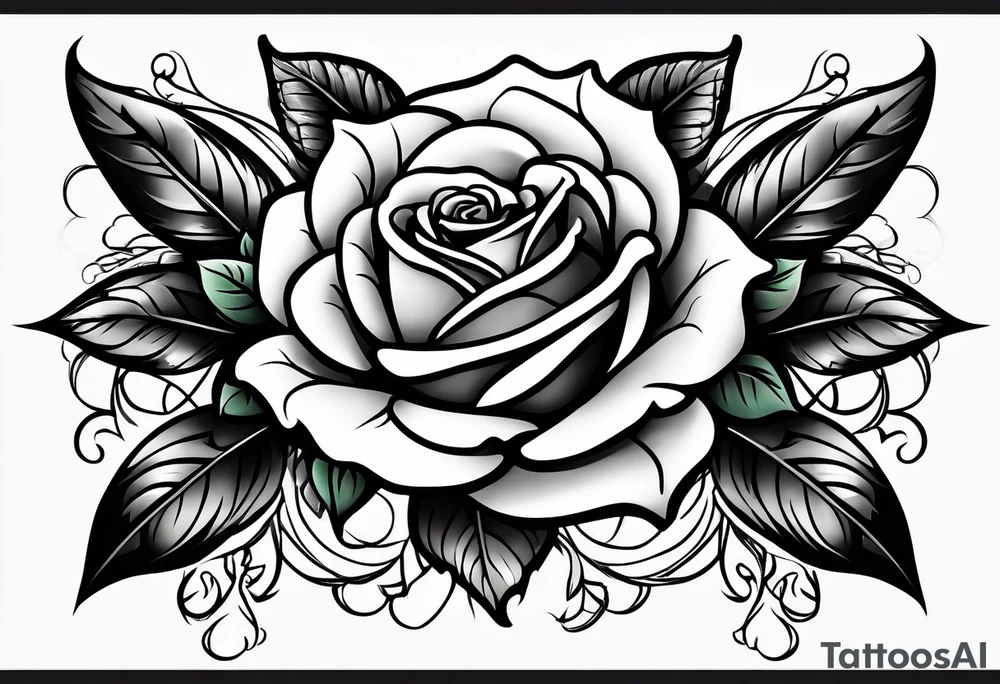 Western rose tattoo idea
