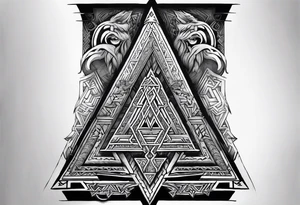 Valhalla steps Valknut sword tattoo idea