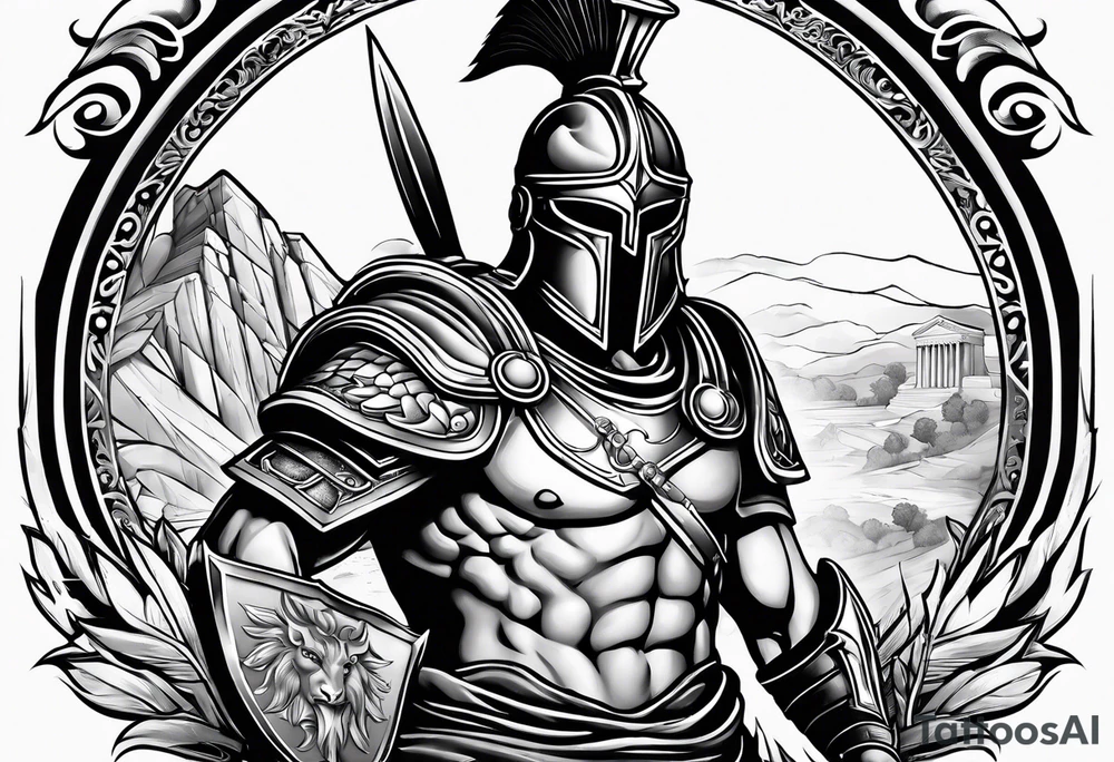 greek spartan warriors tattoo idea