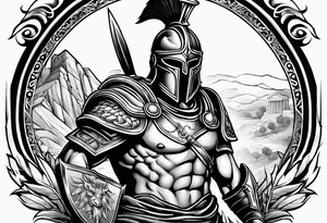 greek spartan warriors tattoo idea