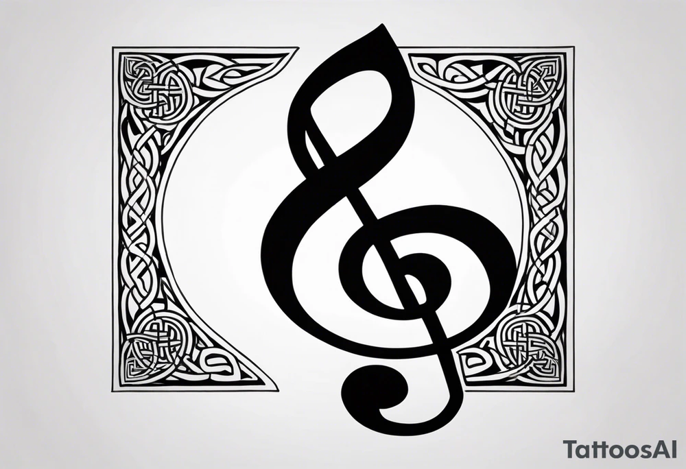 Celtic style bass clef tattoo idea