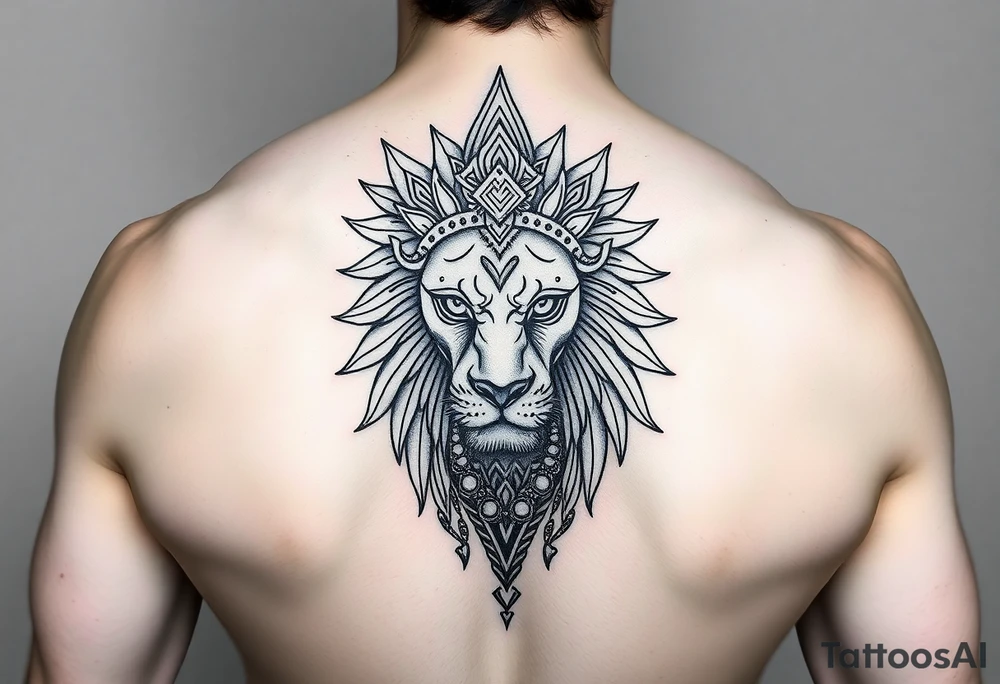 Sexy, powerful African goddess Leo tattoo tattoo idea