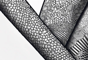 Honeycomb full leg sleeve male tattoo idea