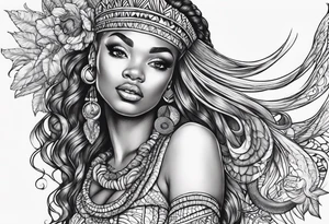 african mermaid tattoo idea