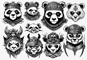 Scottish warrior panda tattoo idea