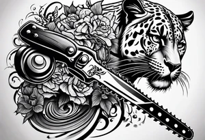 Panther chainsaw tattoo idea